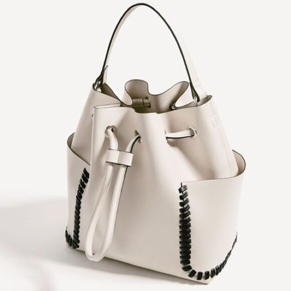 Zara Handbags - Zara Elegant White and Black Bucket Bag shoulder bag